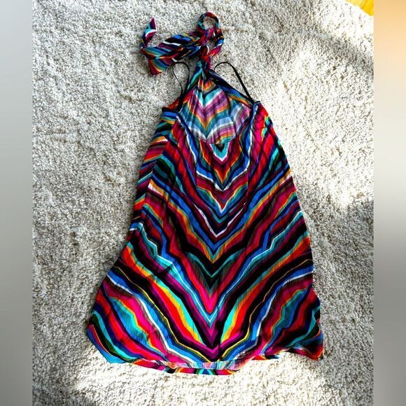 Trina Turk Louvre High Neck Halter Swimsuit Cover-Up Small - Picture 6 of 9